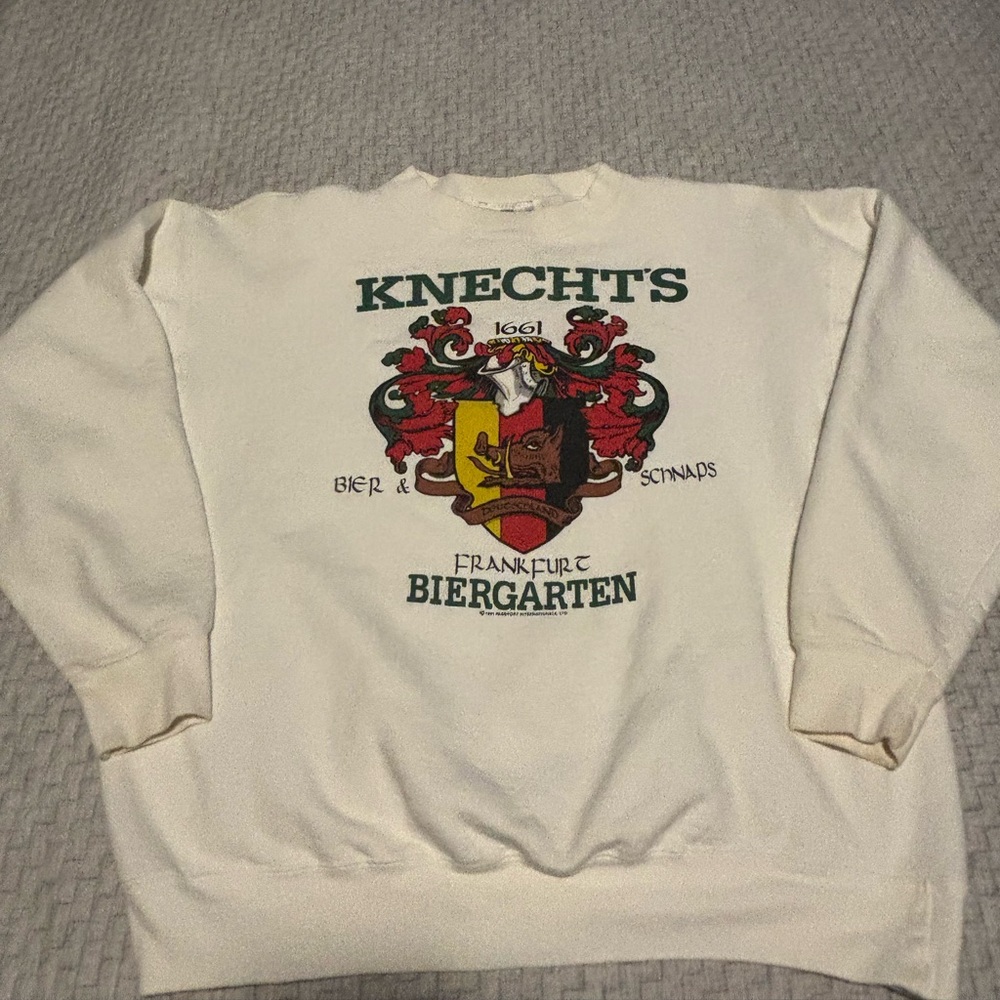 Vintage 1991 Frankfurt, Germany Knecht’s Biergarten Crewneck Sweatshirt Size L